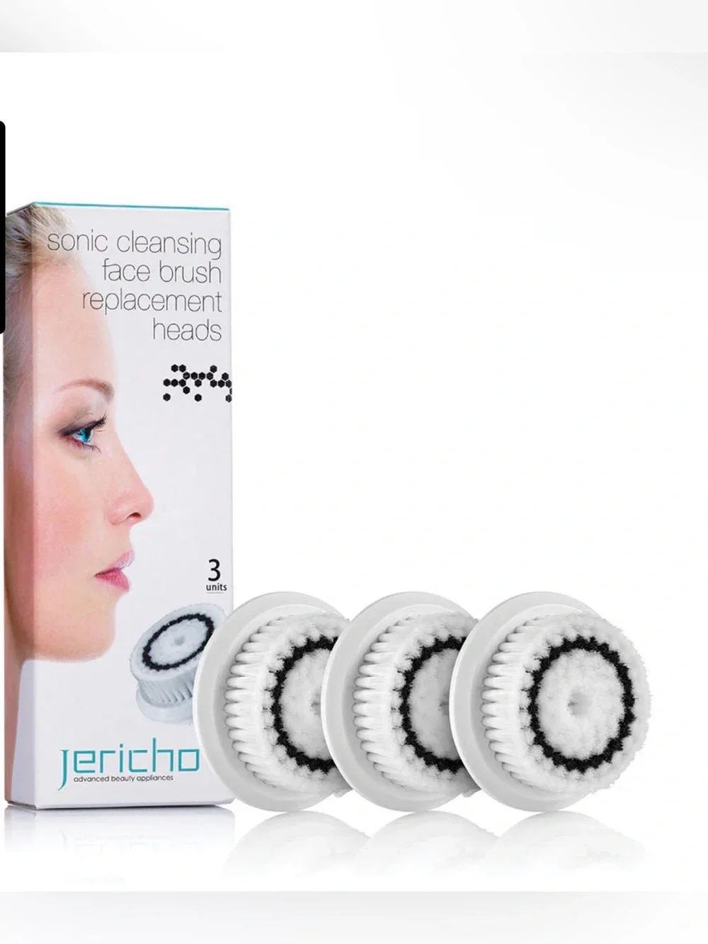 (UNISEX) JERICHO - SONIC CLEANSING FACE BRUSH + 3 FACE BRUSH REPLACEMENT HEADS